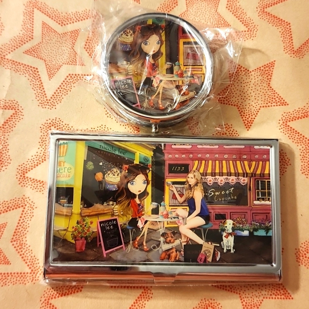 Nicole Lee Business Card Holder and Pill Case NWT